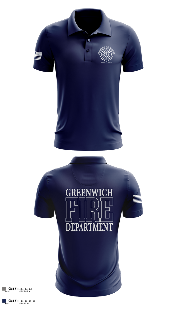 Short Sleeve Performance Polo, Greenwich Fire Local 1042, Fire Department, Teamtime, Team time, sublimation, custom sports apparel, team uniforms, spirit wear, spiritwear, sports uniforms, custom shirts, team store, custom team store, fundraiser sports, apparel fundraiser