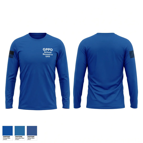Long Sleeve Performance Shirt, GPPD School Resource Unit, Police, Teamtime, Team time, sublimation, custom sports apparel, team uniforms, spirit wear, spiritwear, sports uniforms, custom shirts, team store, custom team store, fundraiser sports, apparel fundraiser