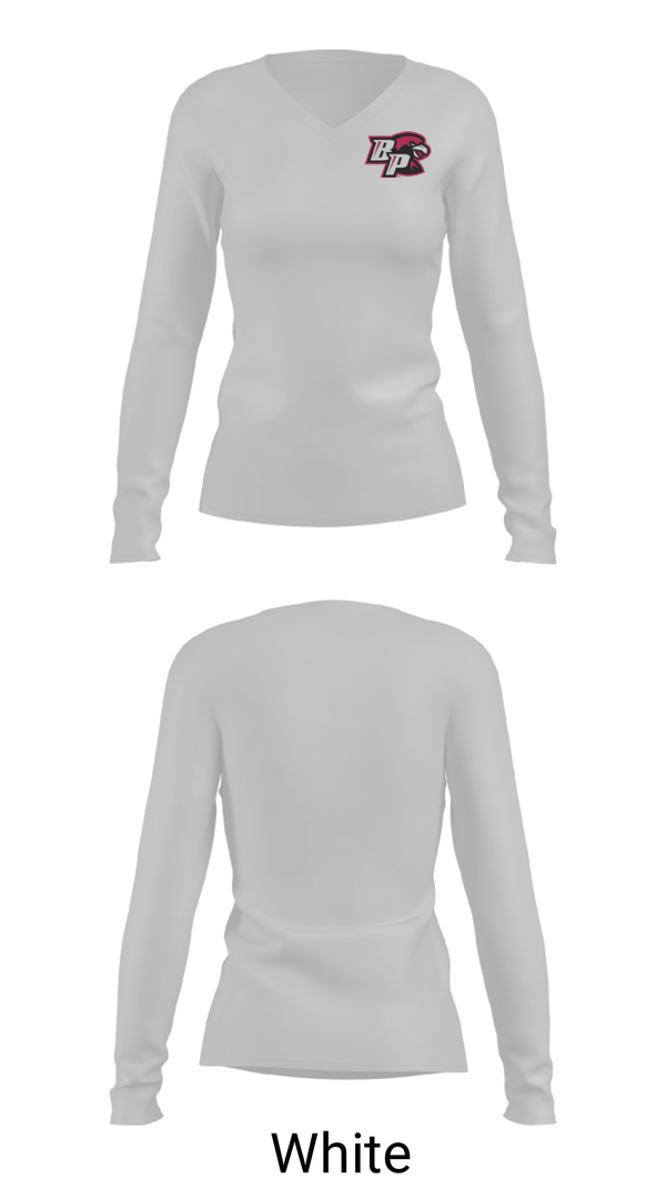 Women's Long Sleeve Vneck Shirt, Brooke Point High School Swimming, Swimming, Teamtime, Team time, sublimation, custom sports apparel, team uniforms, spirit wear, spiritwear, sports uniforms, custom shirts, team store, custom team store, fundraiser sports, apparel fundraiser