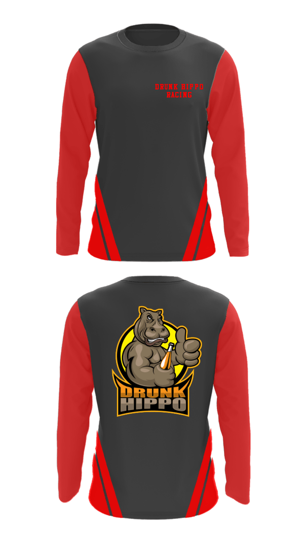 Long Sleeve Performance Shirt, Drunk Hippo Racing, , Teamtime, Team time, sublimation, custom sports apparel, team uniforms, spirit wear, spiritwear, sports uniforms, custom shirts, team store, custom team store, fundraiser sports, apparel fundraiser