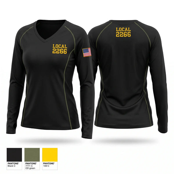 Womens Long Sleeve Vneck Shirt, Local 2266, Police, Teamtime, Team time, sublimation, custom sports apparel, team uniforms, spirit wear, spiritwear, sports uniforms, custom shirts, team store, custom team store, fundraiser sports, apparel fundraiser