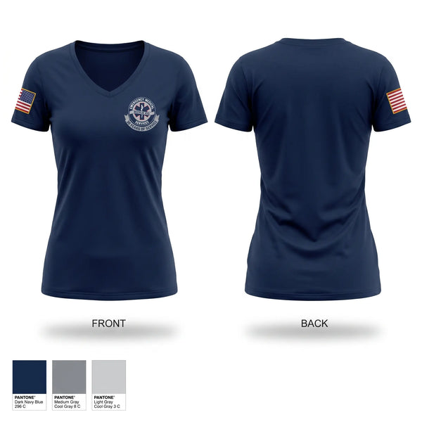 Womens Short Sleeve Vneck Shirt, Boyle County EMS, EMS/EMT, Teamtime, Team time, sublimation, custom sports apparel, team uniforms, spirit wear, spiritwear, sports uniforms, custom shirts, team store, custom team store, fundraiser sports, apparel fundraiser
