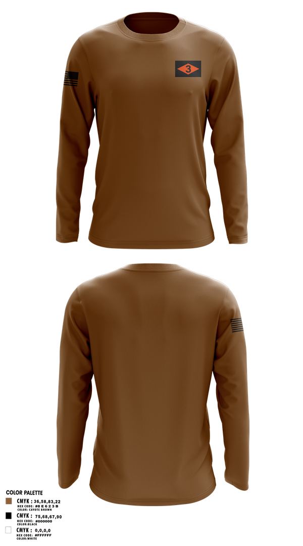Long Sleeve Performance Shirt, 3rd battalion 75th ranger regiment, Army, Teamtime, Team time, sublimation, custom sports apparel, team uniforms, spirit wear, spiritwear, sports uniforms, custom shirts, team store, custom team store, fundraiser sports, apparel fundraiser