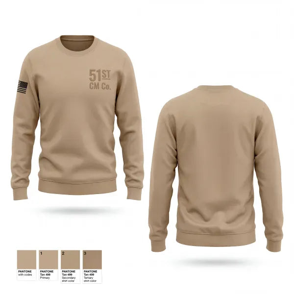 Crew Neck Sweatshirt, 51ST CM Co, Army, Teamtime, Team time, sublimation, custom sports apparel, team uniforms, spirit wear, spiritwear, sports uniforms, custom shirts, team store, custom team store, fundraiser sports, apparel fundraiser