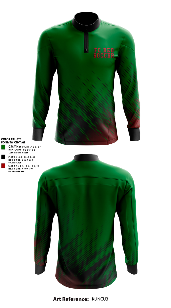 Quarter Zip Jacket, FC RÉD, Men's Soccer, Teamtime, Team time, sublimation, custom sports apparel, team uniforms, spirit wear, spiritwear, sports uniforms, custom shirts, team store, custom team store, fundraiser sports, apparel fundraiser