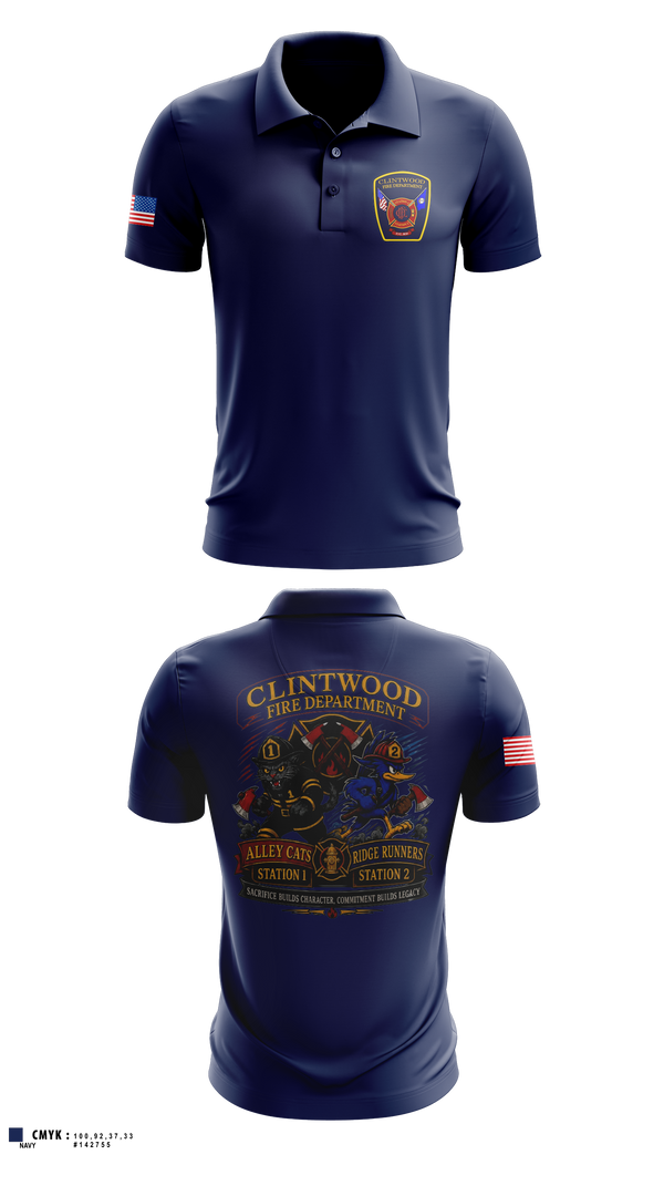 Short Sleeve Performance Polo, Clintwood Fire Department, Fire Department, Teamtime, Team time, sublimation, custom sports apparel, team uniforms, spirit wear, spiritwear, sports uniforms, custom shirts, team store, custom team store, fundraiser sports, apparel fundraiser