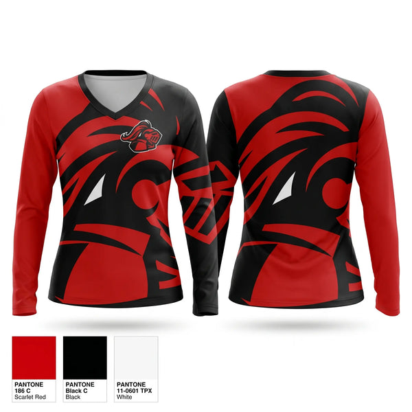 Womens Long Sleeve Vneck Shirt, North Andover High School Football, , Teamtime, Team time, sublimation, custom sports apparel, team uniforms, spirit wear, spiritwear, sports uniforms, custom shirts, team store, custom team store, fundraiser sports, apparel fundraiser