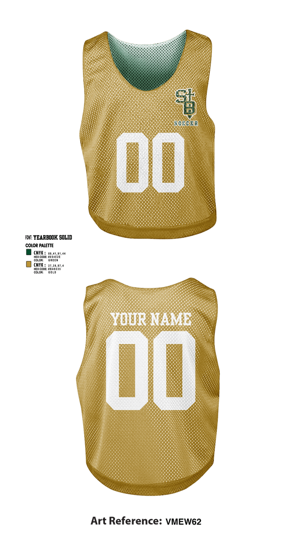 Saint Bonaventure Soccer 4381988 Reversibe Pinnie - 1