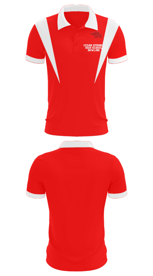 Short Sleeve Performance Polo, Cedar Springs High School Bowling, Bowling, Teamtime, Team time, sublimation, custom sports apparel, team uniforms, spirit wear, spiritwear, sports uniforms, custom shirts, team store, custom team store, fundraiser sports, apparel fundraiser