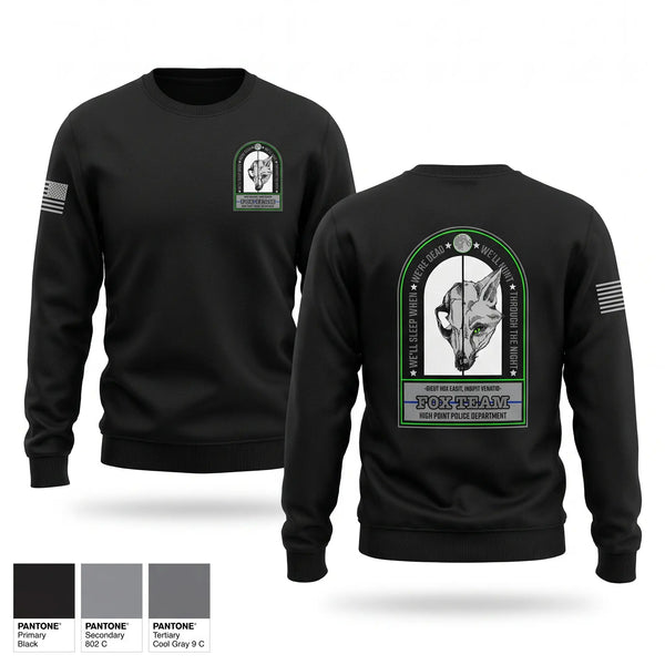 Crew Neck Sweatshirt, Fox Team, Police, Teamtime, Team time, sublimation, custom sports apparel, team uniforms, spirit wear, spiritwear, sports uniforms, custom shirts, team store, custom team store, fundraiser sports, apparel fundraiser