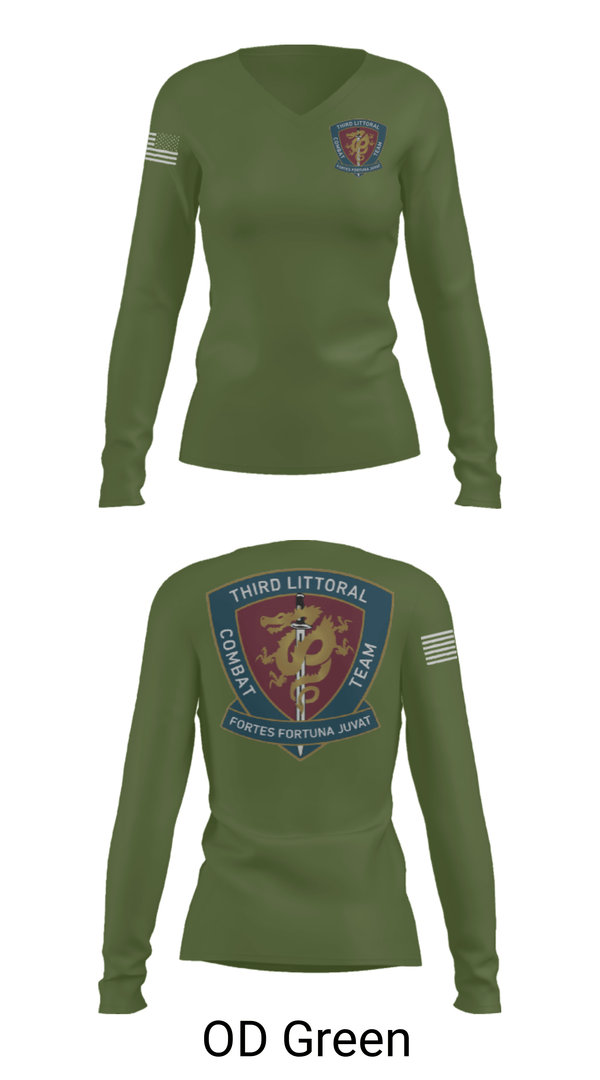 Women's Long Sleeve Vneck Shirt, , Marines, Teamtime, Team time, sublimation, custom sports apparel, team uniforms, spirit wear, spiritwear, sports uniforms, custom shirts, team store, custom team store, fundraiser sports, apparel fundraiser