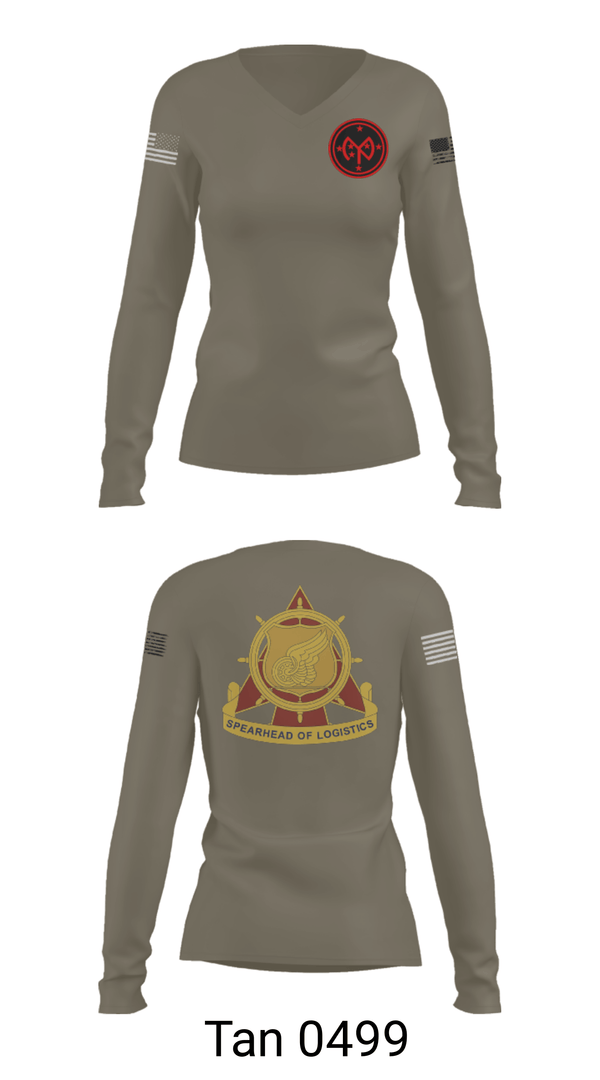 Women's Long Sleeve Vneck Shirt, E co 427th, National Guard, Teamtime, Team time, sublimation, custom sports apparel, team uniforms, spirit wear, spiritwear, sports uniforms, custom shirts, team store, custom team store, fundraiser sports, apparel fundraiser