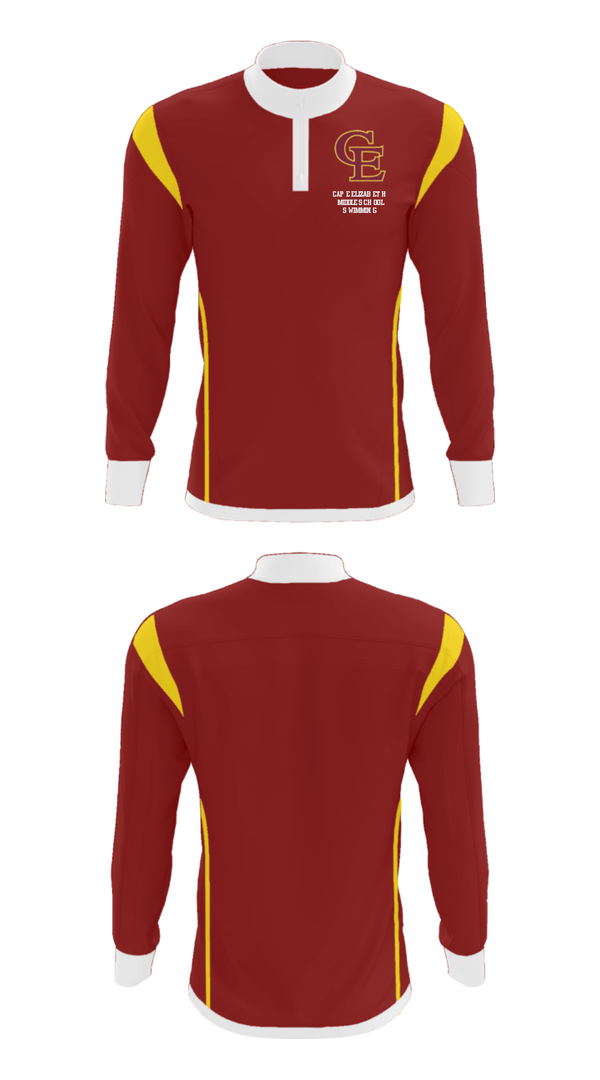 Quarter Zip Jacket, Cape Elizabeth Middle School Swimming, Swimming, Teamtime, Team time, sublimation, custom sports apparel, team uniforms, spirit wear, spiritwear, sports uniforms, custom shirts, team store, custom team store, fundraiser sports, apparel fundraiser