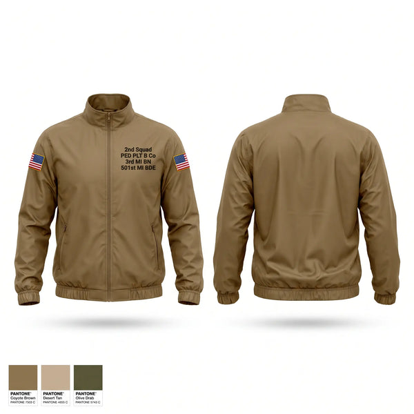 Windbreaker, 2nd Squad, PED PLT, B Co, 3rd MI BN, 501st MI BDE, Army, Teamtime, Team time, sublimation, custom sports apparel, team uniforms, spirit wear, spiritwear, sports uniforms, custom shirts, team store, custom team store, fundraiser sports, apparel fundraiser