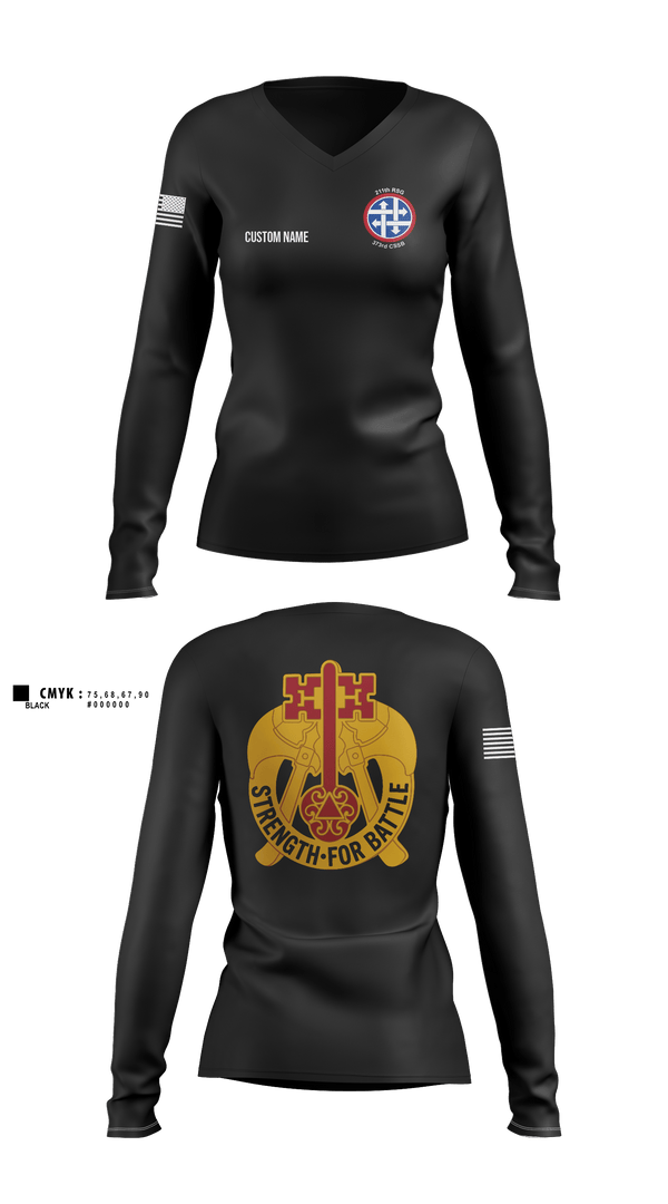 Womens Long Sleeve Vneck Shirt, 373rd CSSB, Army, Teamtime, Team time, sublimation, custom sports apparel, team uniforms, spirit wear, spiritwear, sports uniforms, custom shirts, team store, custom team store, fundraiser sports, apparel fundraiser