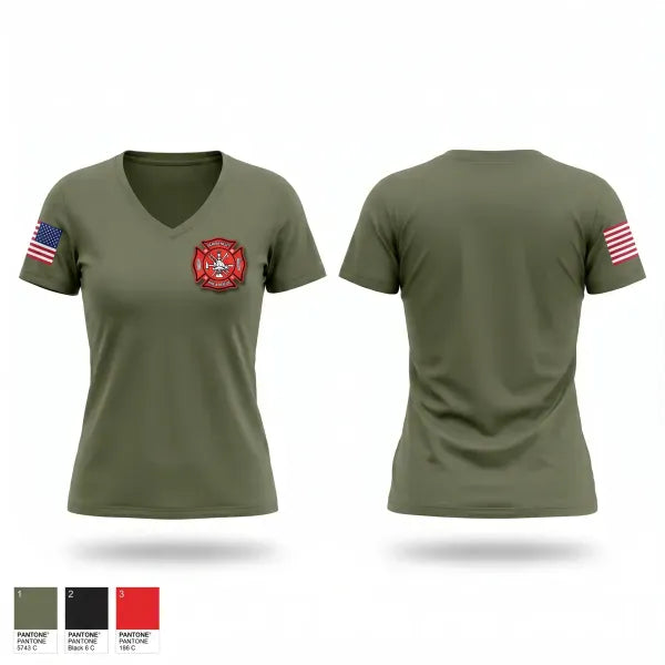 Womens Short Sleeve Vneck Shirt, Scandia valley fire department, Fire Department, Teamtime, Team time, sublimation, custom sports apparel, team uniforms, spirit wear, spiritwear, sports uniforms, custom shirts, team store, custom team store, fundraiser sports, apparel fundraiser