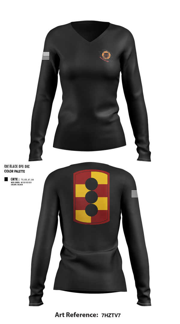 Womens Long Sleeve Vneck Shirt, 434th FA BDE H2F, Army, Teamtime, Team time, sublimation, custom sports apparel, team uniforms, spirit wear, spiritwear, sports uniforms, custom shirts, team store, custom team store, fundraiser sports, apparel fundraiser
