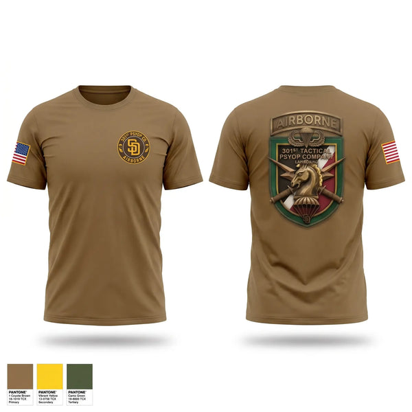 Old School Cotton Feel Shirt, 301st Tactical Psychological Operations Company (Airborne), Golf, Teamtime, Team time, sublimation, custom sports apparel, team uniforms, spirit wear, spiritwear, sports uniforms, custom shirts, team store, custom team store, fundraiser sports, apparel fundraiser