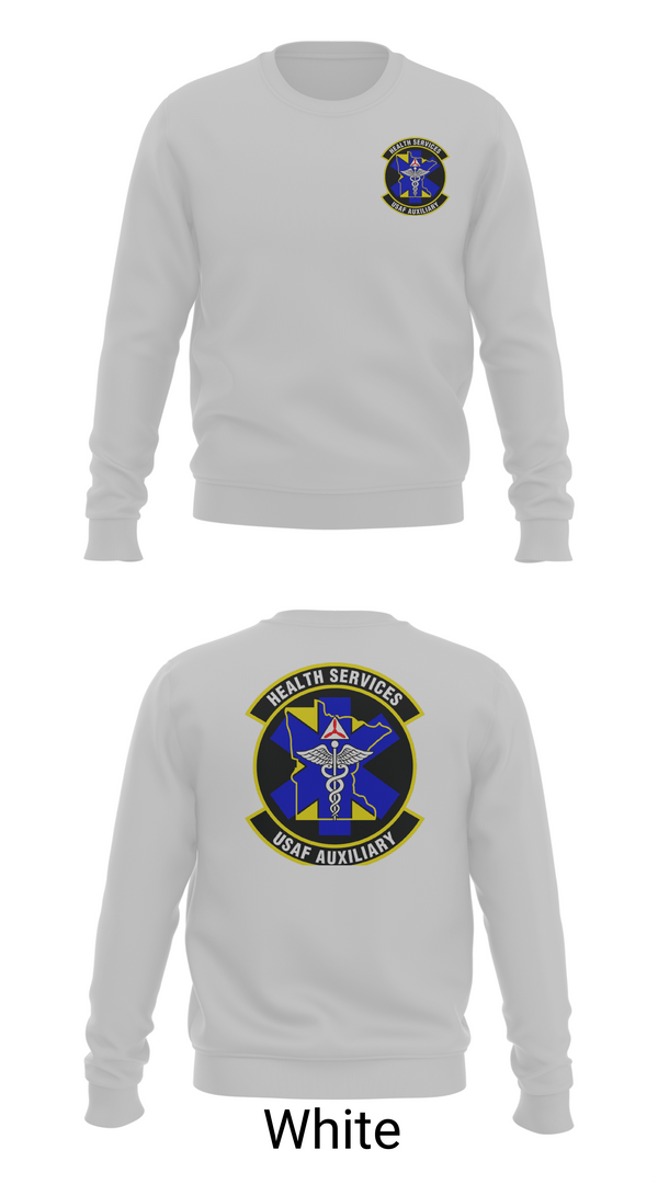 Crew Neck Sweatshirt, Civil Air Patrol Minnesota Wing Health Service, Air Force, Teamtime, Team time, sublimation, custom sports apparel, team uniforms, spirit wear, spiritwear, sports uniforms, custom shirts, team store, custom team store, fundraiser sports, apparel fundraiser