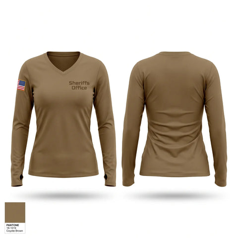 Womens Long Sleeve Vneck Shirt, Sheriff’s Office, Police, Teamtime, Team time, sublimation, custom sports apparel, team uniforms, spirit wear, spiritwear, sports uniforms, custom shirts, team store, custom team store, fundraiser sports, apparel fundraiser