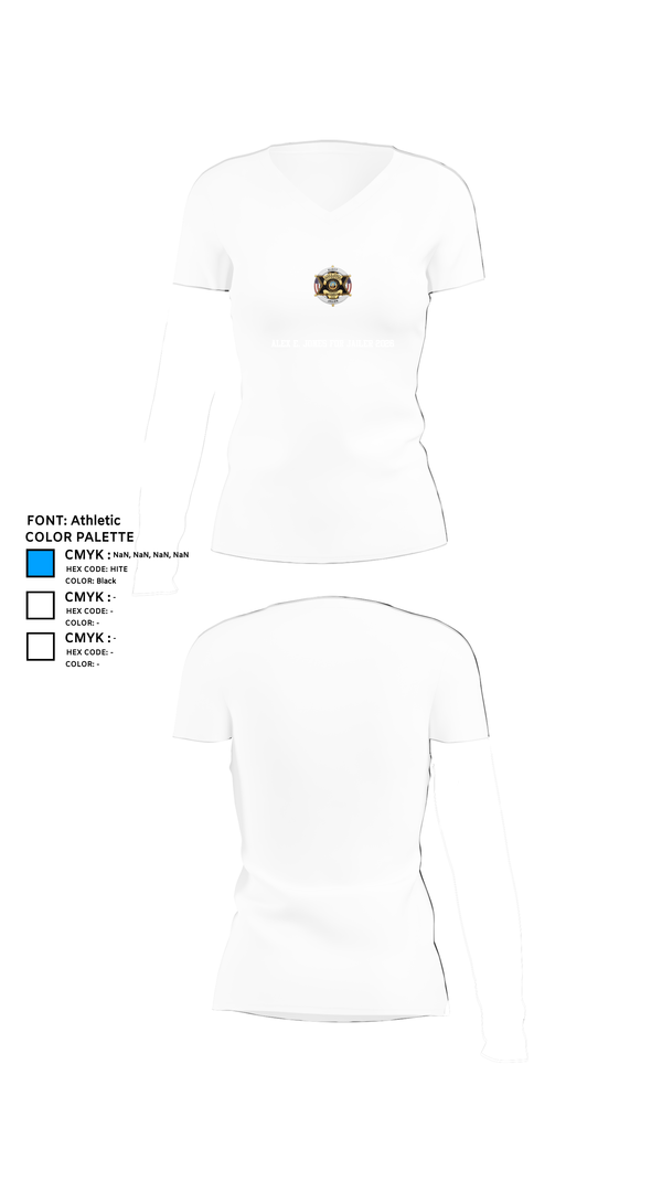 Womens Short Sleeve Vneck Shirt, Alex E. Jones for Jailer 2026, , Teamtime, Team time, sublimation, custom sports apparel, team uniforms, spirit wear, spiritwear, sports uniforms, custom shirts, team store, custom team store, fundraiser sports, apparel fundraiser