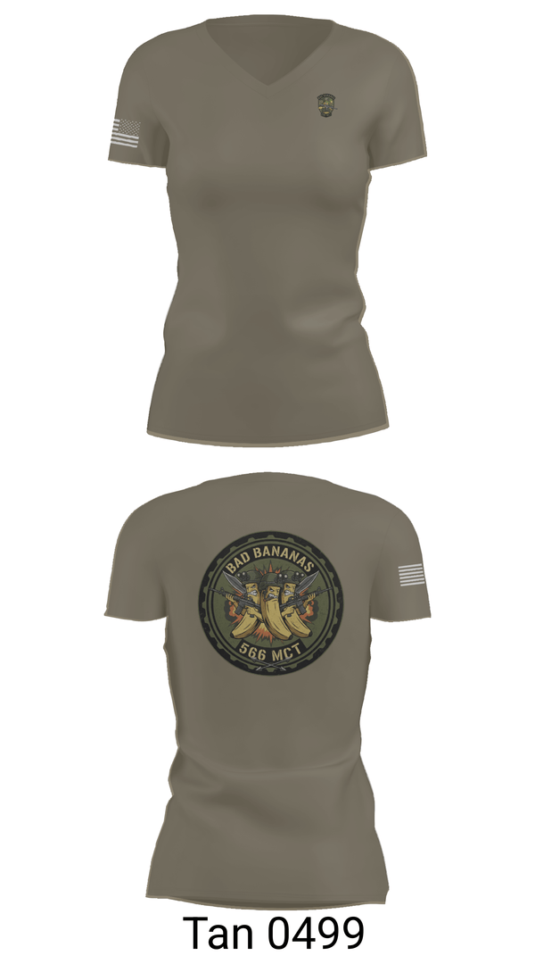 Womens Short Sleeve Vneck Shirt, 566 MCT, Army, Teamtime, Team time, sublimation, custom sports apparel, team uniforms, spirit wear, spiritwear, sports uniforms, custom shirts, team store, custom team store, fundraiser sports, apparel fundraiser
