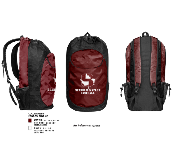 Gear Bag, Seaholm Maples Baseball, Baseball, Teamtime, Team time, sublimation, custom sports apparel, team uniforms, spirit wear, spiritwear, sports uniforms, custom shirts, team store, custom team store, fundraiser sports, apparel fundraiser