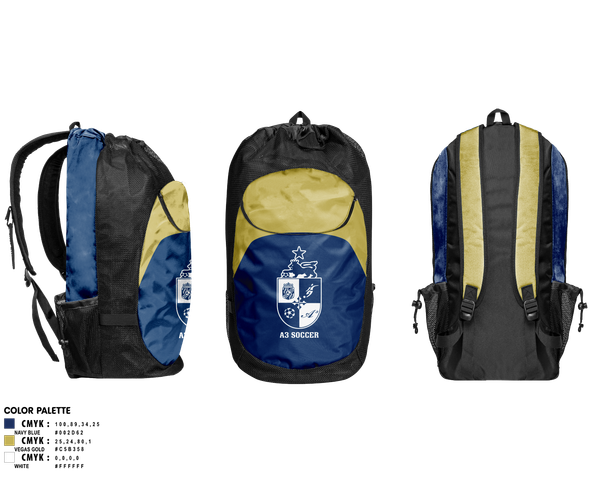 Gear Bag, A3 Soccer, Men's Soccer, Teamtime, Team time, sublimation, custom sports apparel, team uniforms, spirit wear, spiritwear, sports uniforms, custom shirts, team store, custom team store, fundraiser sports, apparel fundraiser