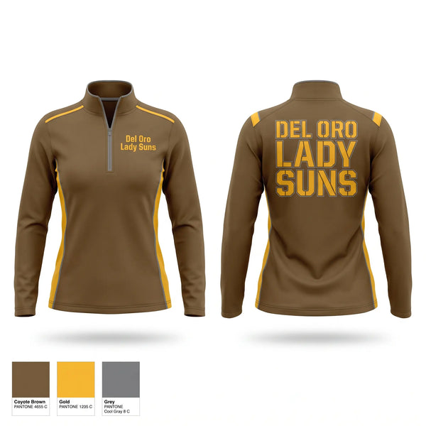 Quarter Zip Jacket, Del Oro Lady Suns, Softball, Teamtime, Team time, sublimation, custom sports apparel, team uniforms, spirit wear, spiritwear, sports uniforms, custom shirts, team store, custom team store, fundraiser sports, apparel fundraiser