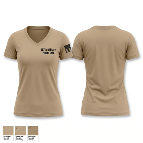 Womens Short Sleeve Vneck Shirt, 267th Military Police Unit, National Guard, Teamtime, Team time, sublimation, custom sports apparel, team uniforms, spirit wear, spiritwear, sports uniforms, custom shirts, team store, custom team store, fundraiser sports, apparel fundraiser