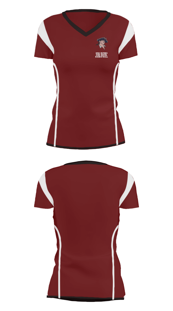 Women's Short Sleeve Vneck Shirt, New Oxford High School Basketball, Men's Basketball, Teamtime, Team time, sublimation, custom sports apparel, team uniforms, spirit wear, spiritwear, sports uniforms, custom shirts, team store, custom team store, fundraiser sports, apparel fundraiser