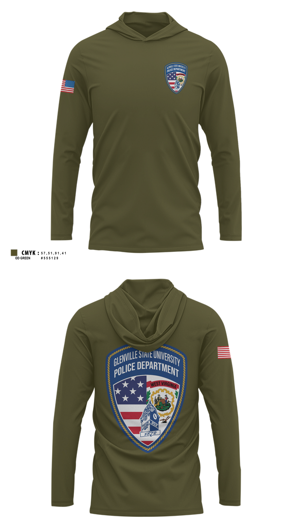 Long Sleeve Hooded Sun Shirt, Woodville State University Police Department, Police, Teamtime, Team time, sublimation, custom sports apparel, team uniforms, spirit wear, spiritwear, sports uniforms, custom shirts, team store, custom team store, fundraiser sports, apparel fundraiser