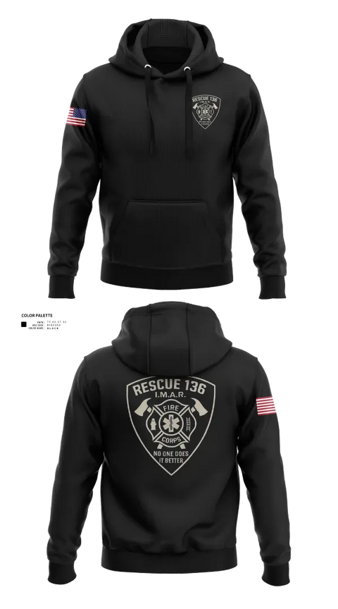 Hoodie, Rescue 136, Fire Department, Teamtime, Team time, sublimation, custom sports apparel, team uniforms, spirit wear, spiritwear, sports uniforms, custom shirts, team store, custom team store, fundraiser sports, apparel fundraiser