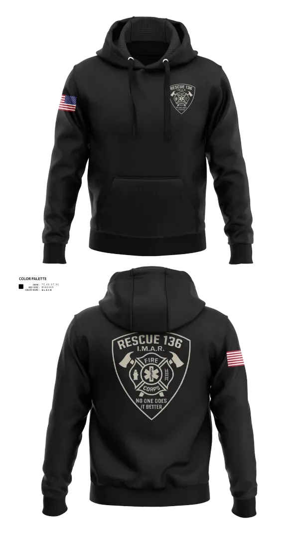 Hoodie, Rescue 136, Fire Department, Teamtime, Team time, sublimation, custom sports apparel, team uniforms, spirit wear, spiritwear, sports uniforms, custom shirts, team store, custom team store, fundraiser sports, apparel fundraiser