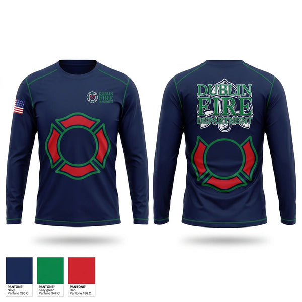 Long Sleeve Performance Shirt, Dublin Fire Department, Fire Department, Teamtime, Team time, sublimation, custom sports apparel, team uniforms, spirit wear, spiritwear, sports uniforms, custom shirts, team store, custom team store, fundraiser sports, apparel fundraiser
