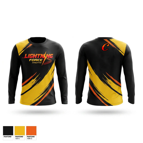Long Sleeve Performance Shirt, Lightning Force Athletics, Track & Field, Teamtime, Team time, sublimation, custom sports apparel, team uniforms, spirit wear, spiritwear, sports uniforms, custom shirts, team store, custom team store, fundraiser sports, apparel fundraiser