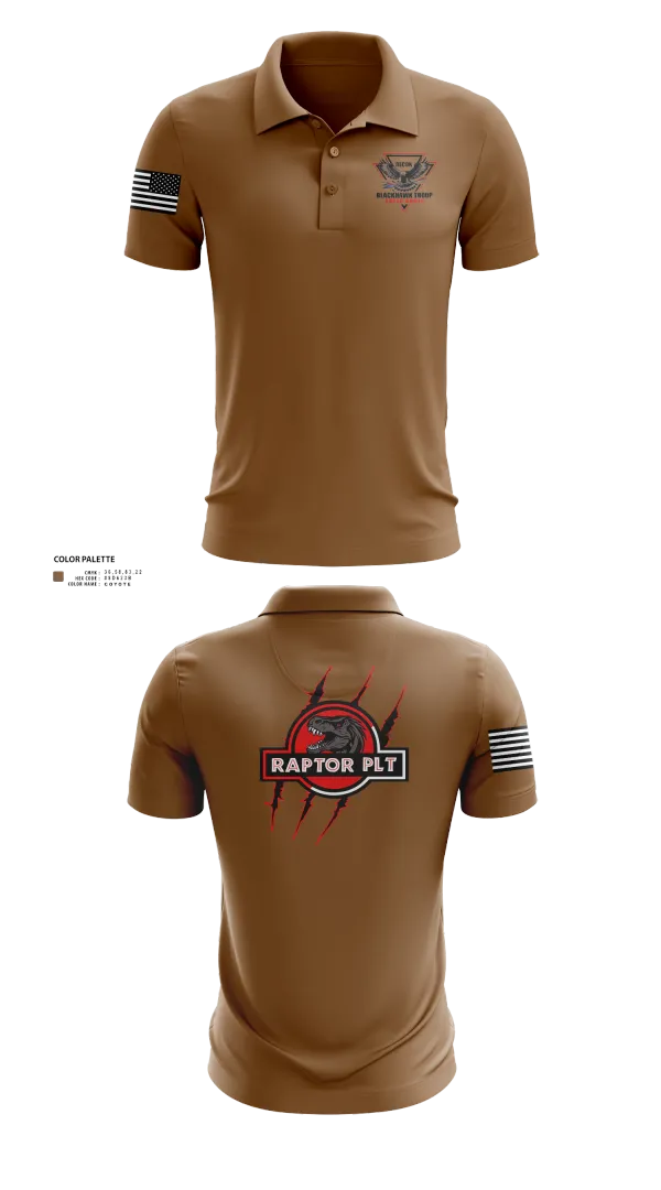Short Sleeve Performance Polo, Raptor Platoon, 4-9 CAV, , Teamtime, Team time, sublimation, custom sports apparel, team uniforms, spirit wear, spiritwear, sports uniforms, custom shirts, team store, custom team store, fundraiser sports, apparel fundraiser