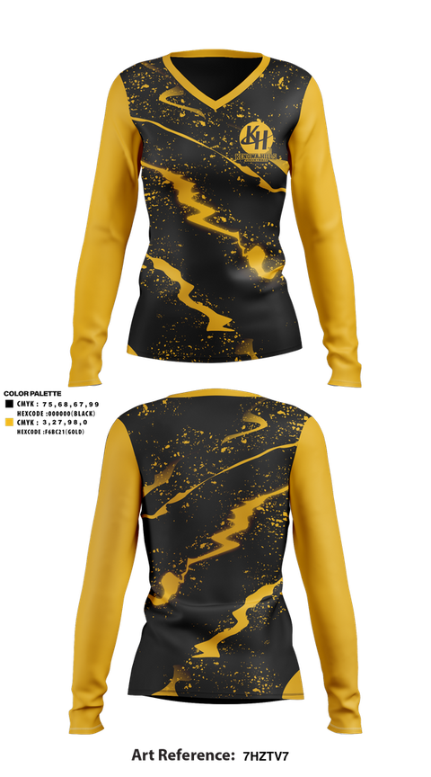 Womens Long Sleeve Vneck Shirt, Kenowa Hills Volleyball, Women's Volleyball, Teamtime, Team time, sublimation, custom sports apparel, team uniforms, spirit wear, spiritwear, sports uniforms, custom shirts, team store, custom team store, fundraiser sports, apparel fundraiser