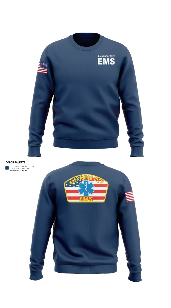 Crew Neck Sweatshirt, Alexander City EMS, EMS/EMT, Teamtime, Team time, sublimation, custom sports apparel, team uniforms, spirit wear, spiritwear, sports uniforms, custom shirts, team store, custom team store, fundraiser sports, apparel fundraiser
