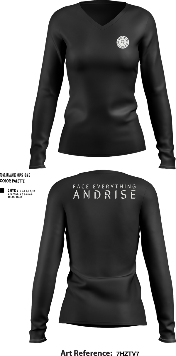 Womens Long Sleeve Vneck Shirt, FearLifestyle, , Teamtime, Team time, sublimation, custom sports apparel, team uniforms, spirit wear, spiritwear, sports uniforms, custom shirts, team store, custom team store, fundraiser sports, apparel fundraiser
