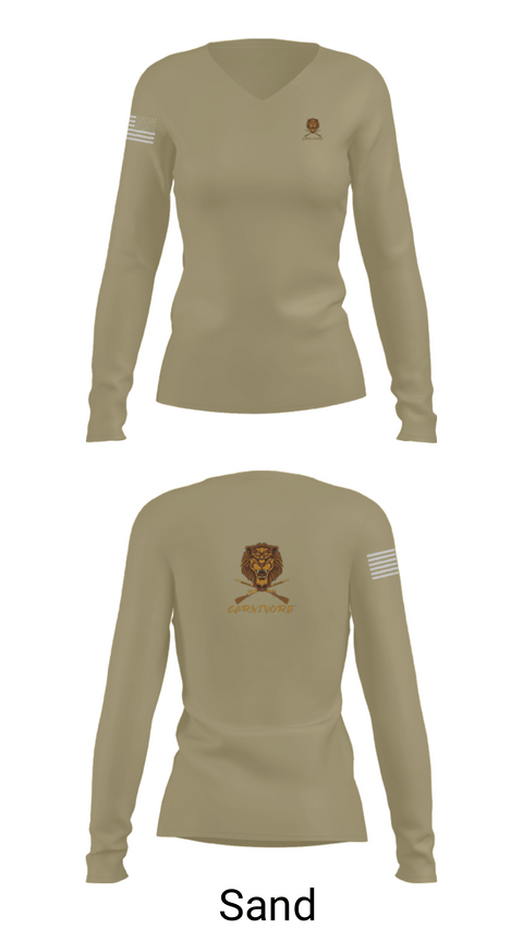 Women's Long Sleeve Vneck Shirt, 1-9 cav, Army, Teamtime, Team time, sublimation, custom sports apparel, team uniforms, spirit wear, spiritwear, sports uniforms, custom shirts, team store, custom team store, fundraiser sports, apparel fundraiser