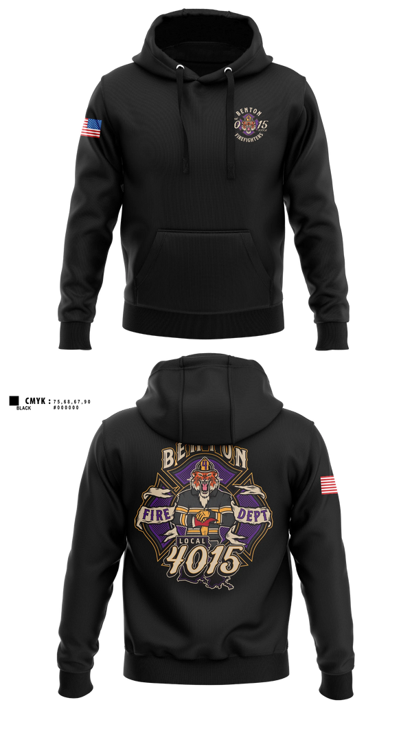 Hoodie, Benton Fire, Fire Department, Teamtime, Team time, sublimation, custom sports apparel, team uniforms, spirit wear, spiritwear, sports uniforms, custom shirts, team store, custom team store, fundraiser sports, apparel fundraiser