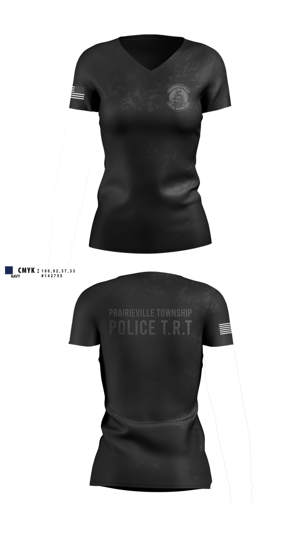 Womens Short Sleeve Vneck Shirt, Prairieville Township police, Police, Teamtime, Team time, sublimation, custom sports apparel, team uniforms, spirit wear, spiritwear, sports uniforms, custom shirts, team store, custom team store, fundraiser sports, apparel fundraiser