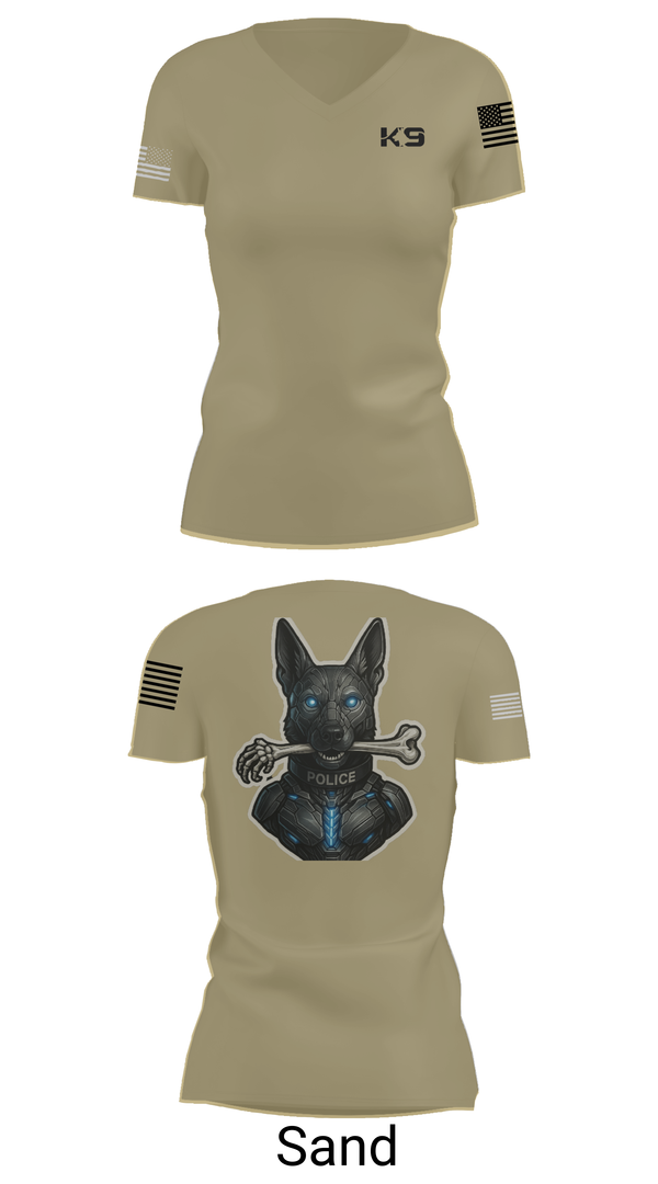 Womens Short Sleeve Vneck Shirt, Willoughby K9, Police, Teamtime, Team time, sublimation, custom sports apparel, team uniforms, spirit wear, spiritwear, sports uniforms, custom shirts, team store, custom team store, fundraiser sports, apparel fundraiser