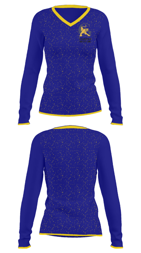 Women's Long Sleeve Vneck Shirt, Goldsboro High School Wrestling, Wrestling, Teamtime, Team time, sublimation, custom sports apparel, team uniforms, spirit wear, spiritwear, sports uniforms, custom shirts, team store, custom team store, fundraiser sports, apparel fundraiser
