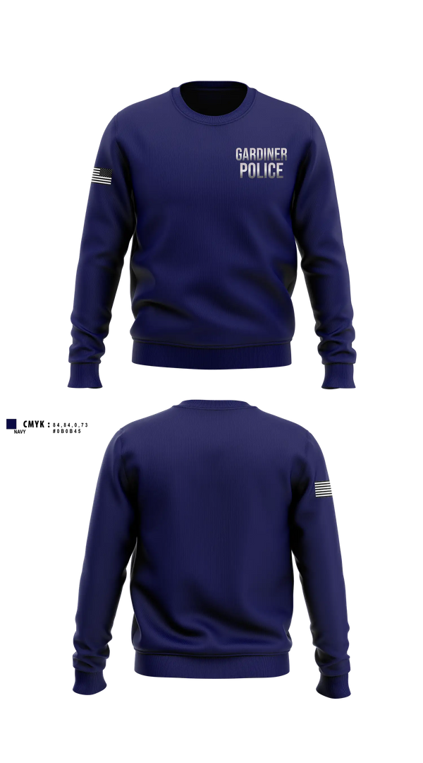 Crew Neck Sweatshirt, Gardiner Police, Police, Teamtime, Team time, sublimation, custom sports apparel, team uniforms, spirit wear, spiritwear, sports uniforms, custom shirts, team store, custom team store, fundraiser sports, apparel fundraiser