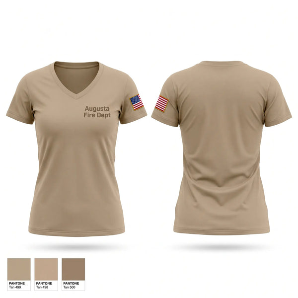 Womens Short Sleeve Vneck Shirt, Augusta Fire Dept., Fire Department, Teamtime, Team time, sublimation, custom sports apparel, team uniforms, spirit wear, spiritwear, sports uniforms, custom shirts, team store, custom team store, fundraiser sports, apparel fundraiser