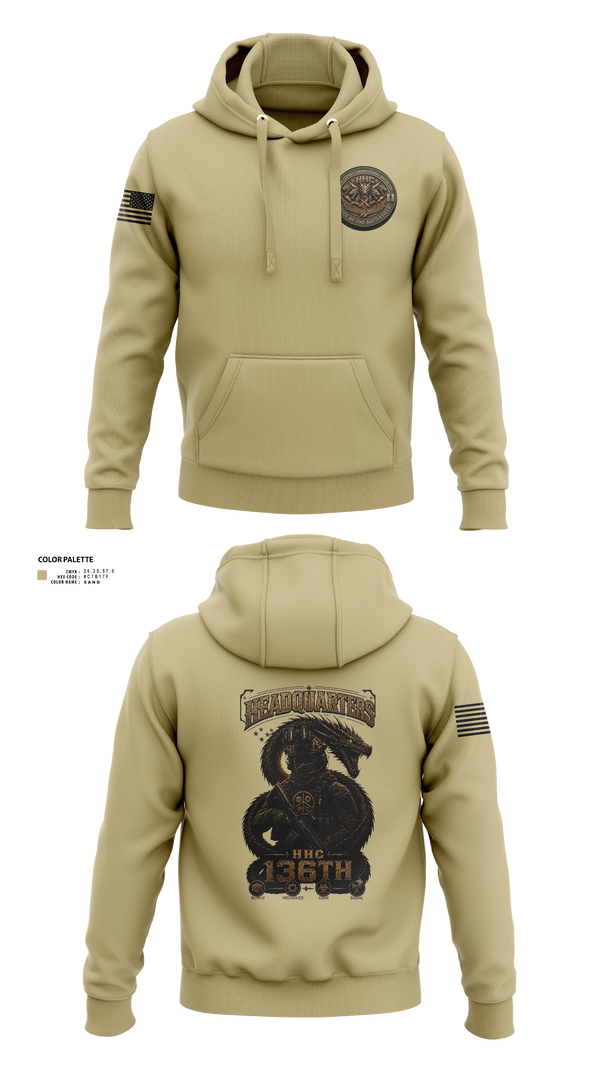 Hoodie, HHC 136th ESB, Army, Teamtime, Team time, sublimation, custom sports apparel, team uniforms, spirit wear, spiritwear, sports uniforms, custom shirts, team store, custom team store, fundraiser sports, apparel fundraiser