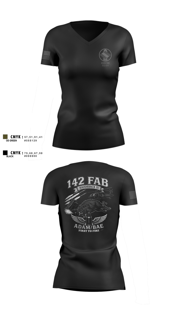 Womens Short Sleeve Vneck Shirt, 142nd, Army, Teamtime, Team time, sublimation, custom sports apparel, team uniforms, spirit wear, spiritwear, sports uniforms, custom shirts, team store, custom team store, fundraiser sports, apparel fundraiser