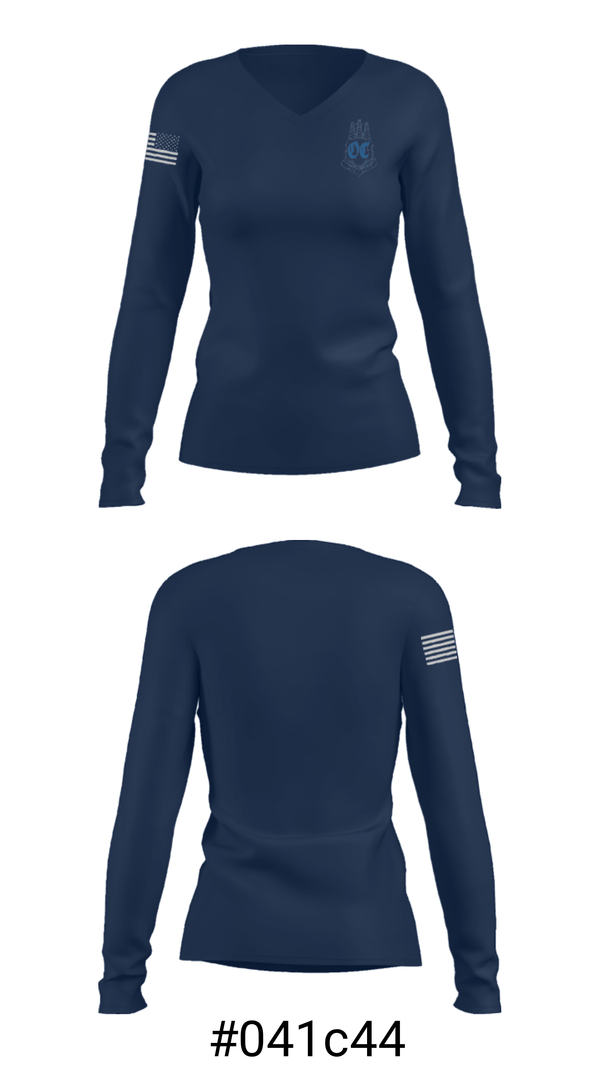 Women's Long Sleeve Vneck Shirt, Oil City Area Middle School, Spirit Store, Teamtime, Team time, sublimation, custom sports apparel, team uniforms, spirit wear, spiritwear, sports uniforms, custom shirts, team store, custom team store, fundraiser sports, apparel fundraiser